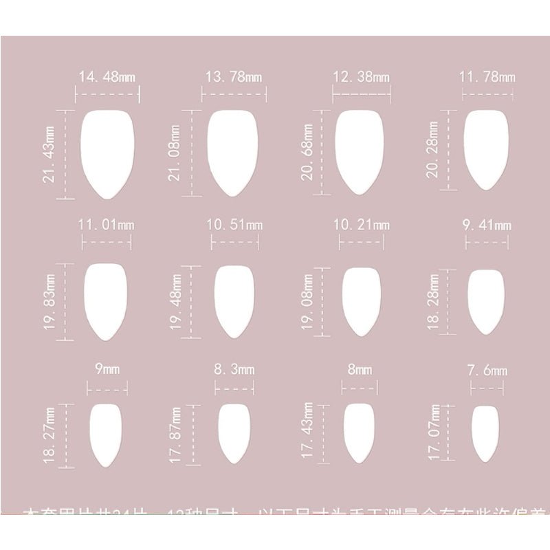 24 PCS Minimalist Nail Art With Short Circles Press On Nails Short Almond Fake Nails Oval French Tip False Nails - East Pass Shopping Store