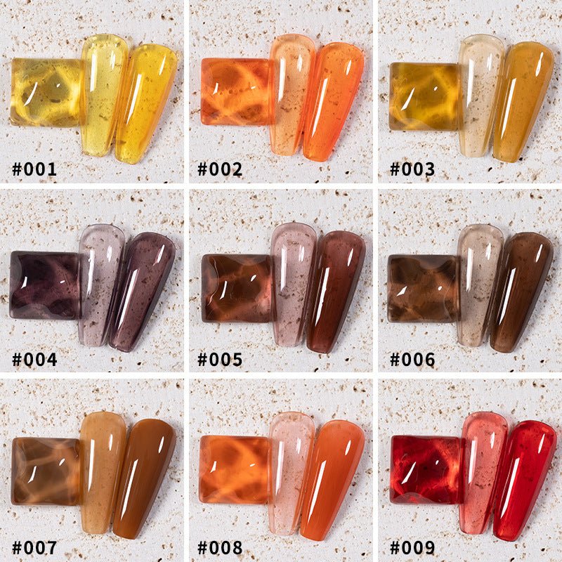 9 Colors Amber Set UV Gel Nail Polish Ice Penetration Soak Off Shining - East Pass Shopping Store