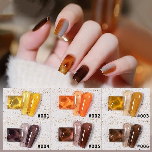 9 Colors Amber Set UV Gel Nail Polish Ice Penetration Soak Off Shining - East Pass Shopping Store