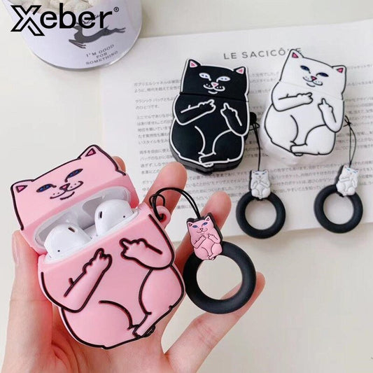 Cartoon Cat AirPods Case - East Pass Shopping Store