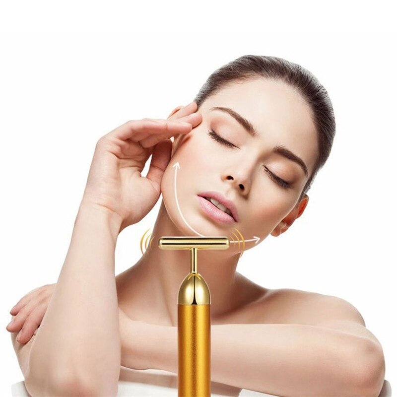 Energy 24K Gold T Beauty Bar Facial Roller Massager - East Pass Shopping Store