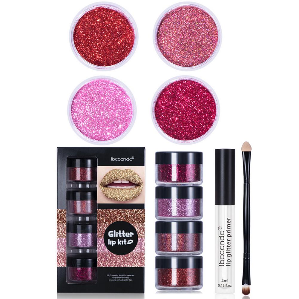 Glitter Lip Gloss Lipstick Shiny DIY Lip Gloss Diamond Waterproof Long Lasting Lipgloss Kit With Lip Primer Lip Tint Lips Makeup - East Pass Shopping Store