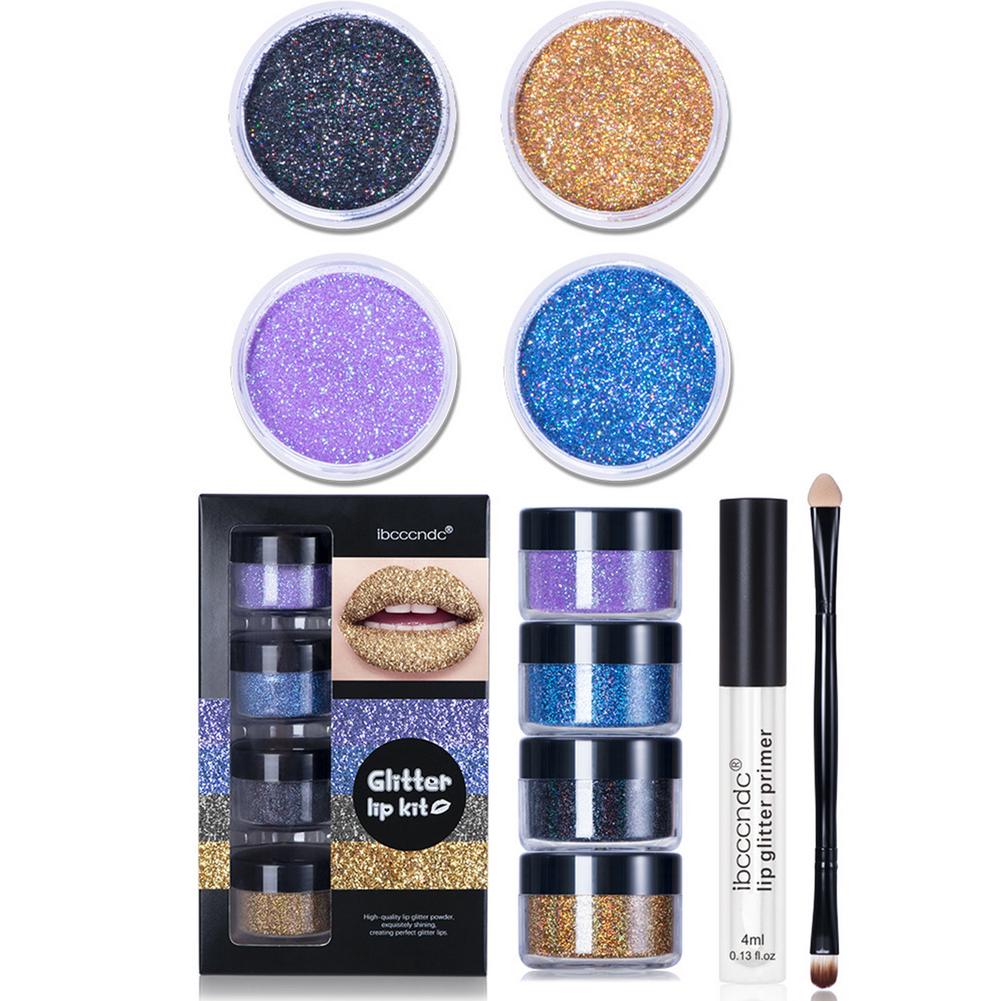 Glitter Lip Gloss Lipstick Shiny DIY Lip Gloss Diamond Waterproof Long Lasting Lipgloss Kit With Lip Primer Lip Tint Lips Makeup - East Pass Shopping Store