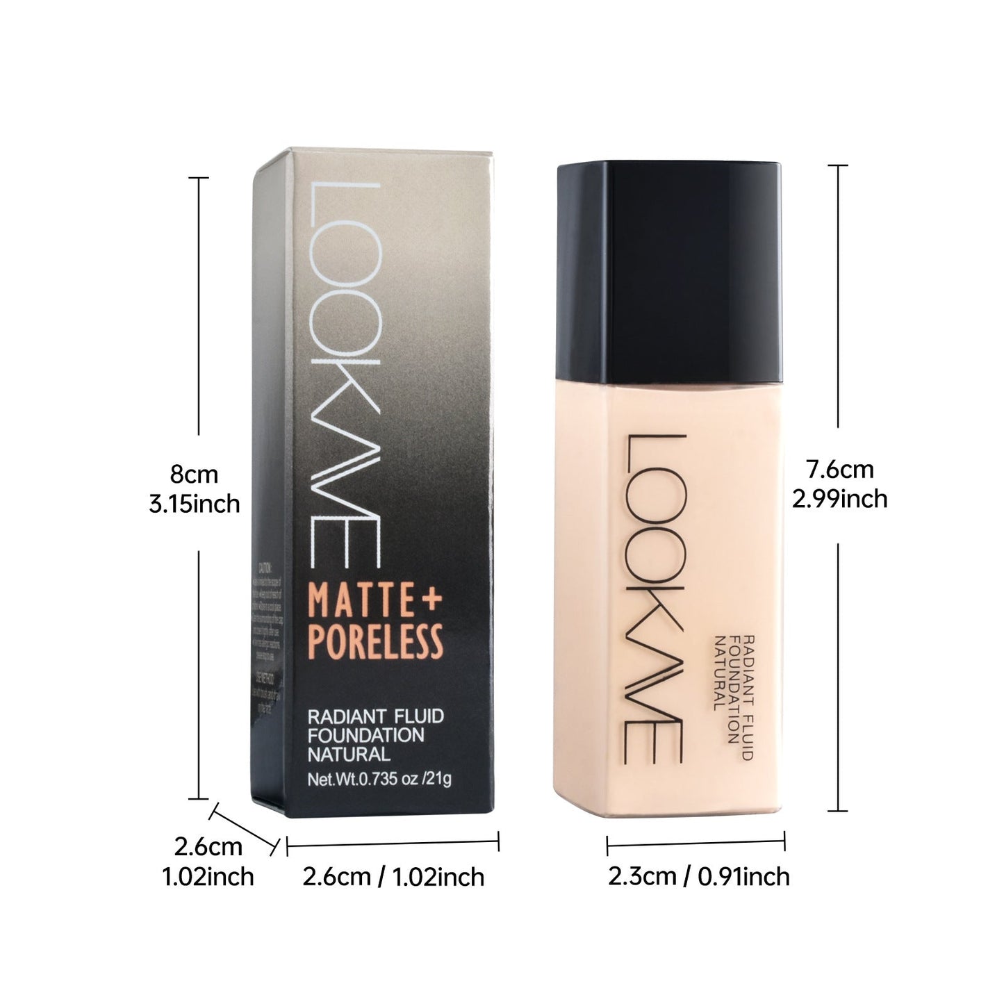 LOOKAVE Matte Liquid Foundation for Smooth, Shine - Free Skin - East Pass Shopping Store