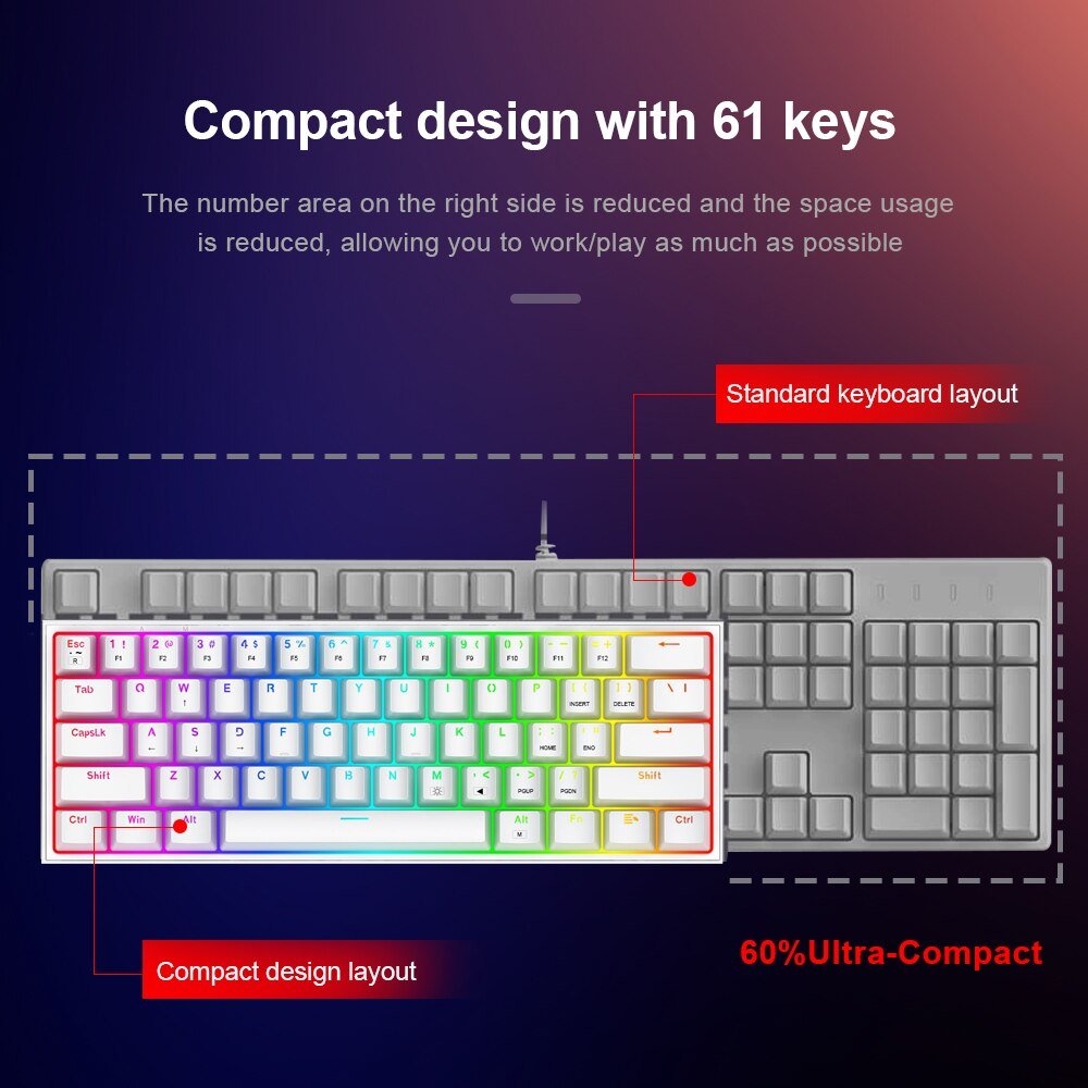 Mini Mechanical Gaming Wired Keyboard - East Pass Shopping Store