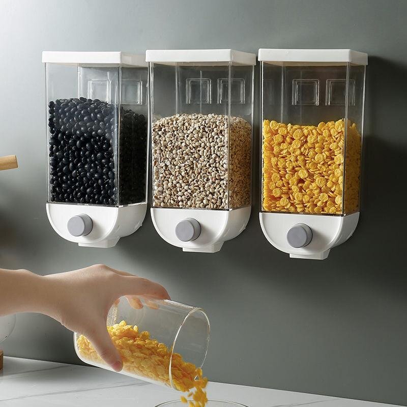 Wall - Mounted Kitchen Multi - Grain Sealed Jars - East Pass Shopping Store