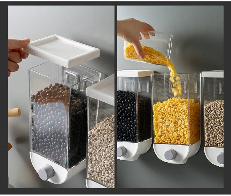 Wall - Mounted Kitchen Multi - Grain Sealed Jars - East Pass Shopping Store